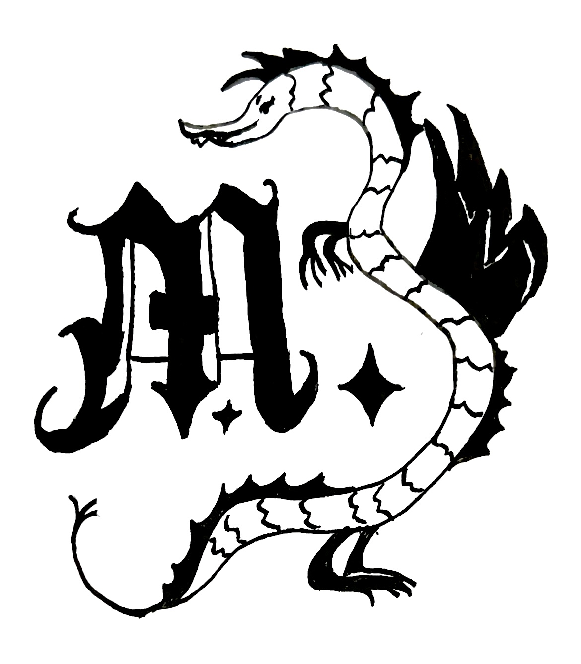 dragon with letter M logo